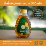 น้ำผึ้งเบญจพรรณแท้ 100% ฟาร์มผึ้งกุนทนขนาด 500 กรัม